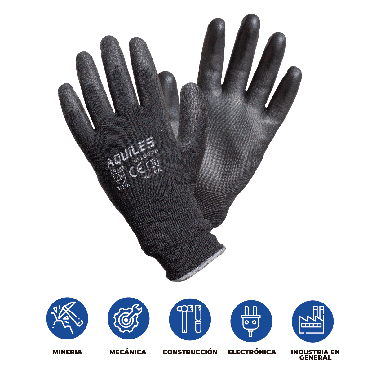 GUANTES NYLON PU