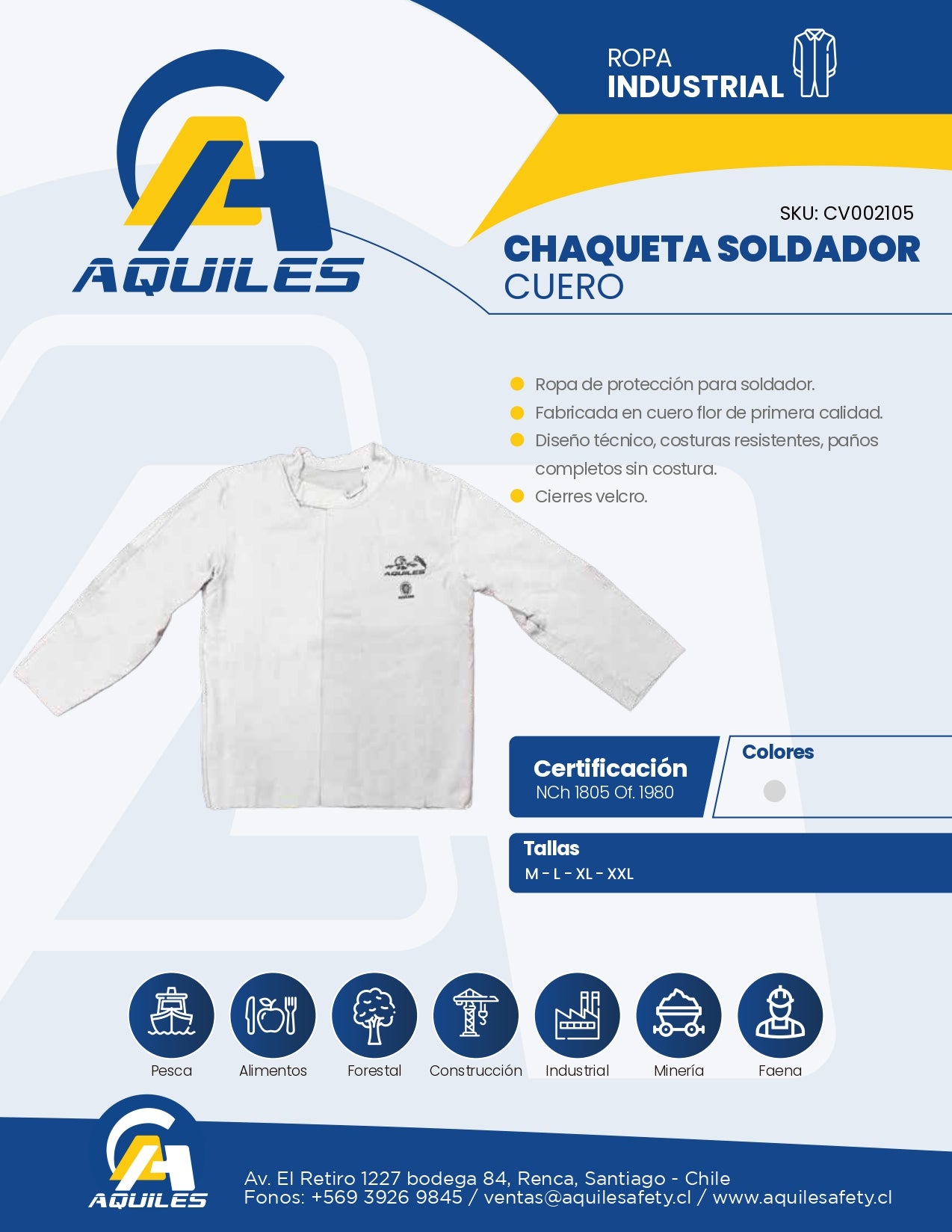 CHAQUETA SOLDADOR CUERO