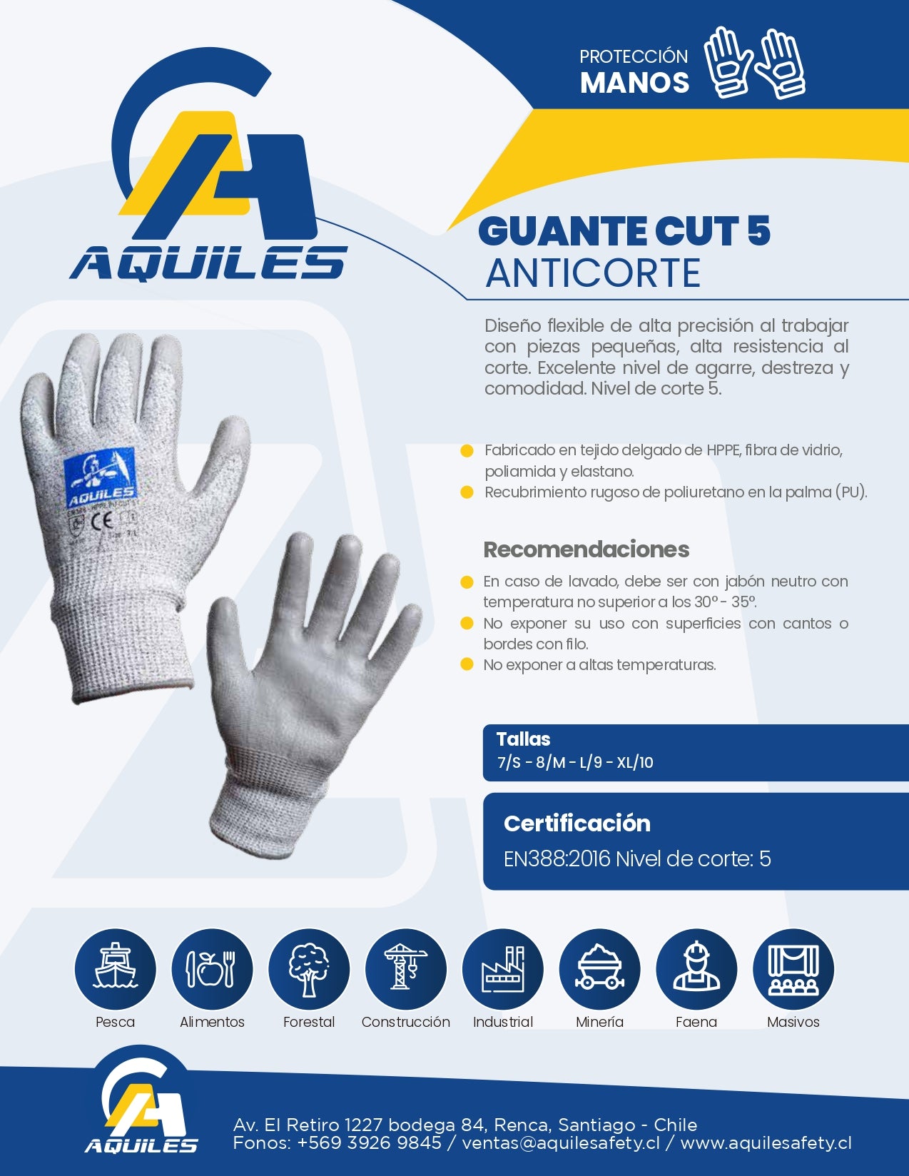 GUANTES CUT 5 ANTICORTE