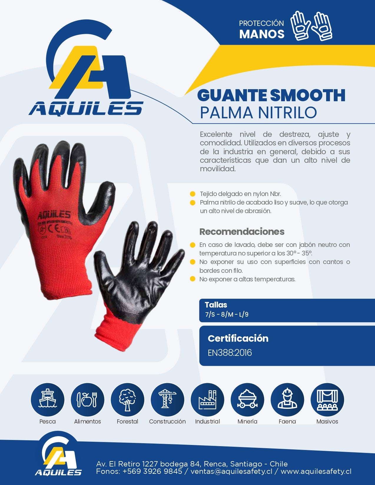 GUANTES SMOOTH PALMA NITRILO
