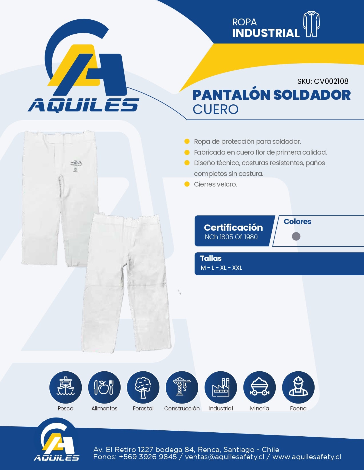 PANTALÓN SOLDADOR CUERO